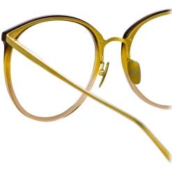 Linda Farrow - Kings Oval Optical Glasses in Brown - LFL747C29OPT - Eyewear - Avvenice