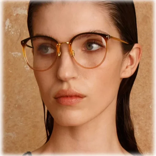 Linda Farrow - Kings Oval Optical Glasses in Brown - LFL747C29OPT - Eyewear - Avvenice