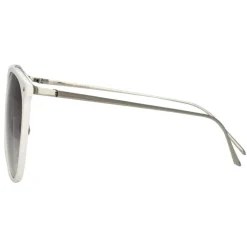 Linda Farrow - Kings Oversized Sunglasses in White - LFL747C4SUN - Eyewear - Avvenice^ Sunglasses