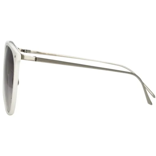 Linda Farrow - Kings Oversized Sunglasses in White - LFL747C4SUN - Eyewear - Avvenice^ Sunglasses
