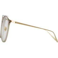 Linda Farrow - Kings Oversized Optical Glasses in Truffle - LFL747C25OPT - Eyewear - Avvenice^ Sunglasses