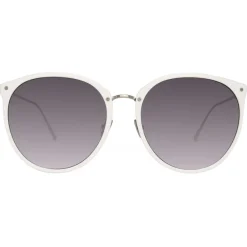 Linda Farrow - Kings Oversized Sunglasses in White - LFL747C4SUN - Eyewear - Avvenice^ Sunglasses