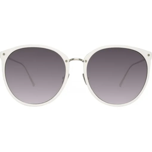 Linda Farrow - Kings Oversized Sunglasses in White - LFL747C4SUN - Eyewear - Avvenice^ Sunglasses
