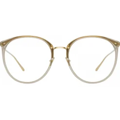 Linda Farrow - Kings Oversized Optical Glasses in Truffle - LFL747C25OPT - Eyewear - Avvenice^ Sunglasses
