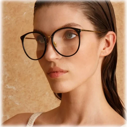 Linda Farrow - Kings Oversized Optical Glasses in Black - LFLC747C7OPT - Eyewear - Avvenice