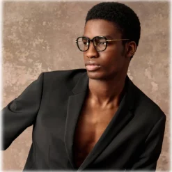 Linda Farrow - Lane Square Optical Frame in Black Men's (Asian Fit) - Eyewear - Avvenice^ Sunglasses