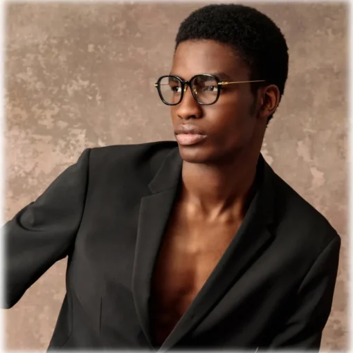 Linda Farrow - Lane Square Optical Frame in Black Men's (Asian Fit) - Eyewear - Avvenice^ Sunglasses