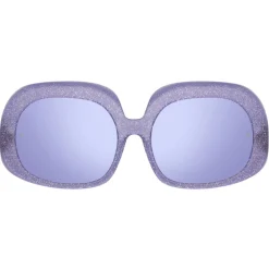 Linda Farrow - Lea Oversized Sunglasses in Purple - LFL1289C4SUN - Eyewear - Avvenice