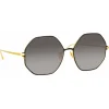 Linda Farrow - Leif Oversized Sunglasses in Yellow Gold Black - LFL1148C1SUN - Eyewear - Avvenice^ Sunglasses