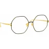Linda Farrow - Leif Oversized Optical Glasses in Yellow Gold Black - LFL1148C6OPT - Eyewear - Avvenice^ Sunglasses