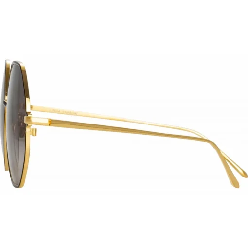 Linda Farrow - Leif Oversized Sunglasses in Yellow Gold Black - LFL1148C1SUN - Eyewear - Avvenice^ Sunglasses