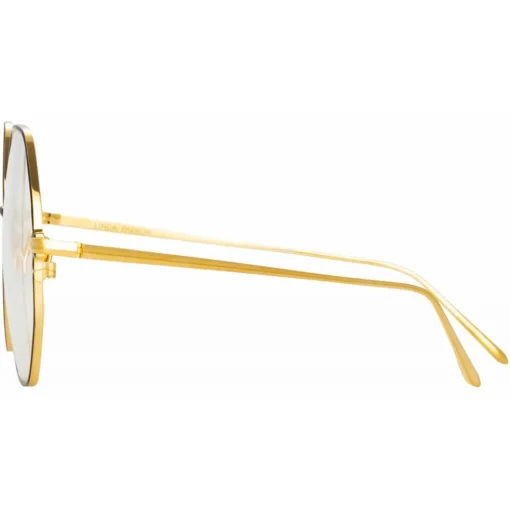 Linda Farrow - Leif Oversized Optical Glasses in Yellow Gold Black - LFL1148C6OPT - Eyewear - Avvenice^ Sunglasses