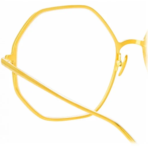 Linda Farrow - Leif Oversized Optical Glasses in Yellow Gold Black - LFL1148C6OPT - Eyewear - Avvenice^ Sunglasses
