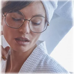 Linda Farrow - Leif Oversized Optical Glasses in Yellow Gold Black - LFL1148C6OPT - Eyewear - Avvenice^ Sunglasses
