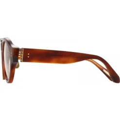 Linda Farrow - Leon Angular Optical Glasses in Horn - LFL1324C3OPT - Eyewear - Avvenice^ Sunglasses