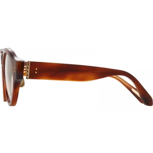 Linda Farrow - Leon Angular Optical Glasses in Horn - LFL1324C3OPT - Eyewear - Avvenice^ Sunglasses