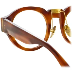 Linda Farrow - Leon Angular Optical Glasses in Horn - LFL1324C3OPT - Eyewear - Avvenice^ Sunglasses