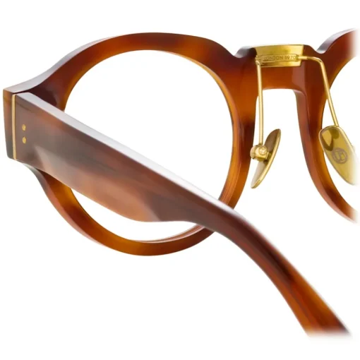 Linda Farrow - Leon Angular Optical Glasses in Horn - LFL1324C3OPT - Eyewear - Avvenice^ Sunglasses