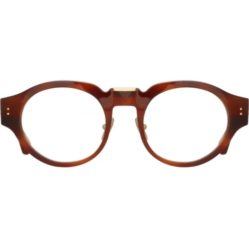 Linda Farrow - Leon Angular Optical Glasses in Horn - LFL1324C3OPT - Eyewear - Avvenice^ Sunglasses