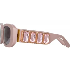 Linda Farrow - LF x Nima Benati The Lola Sunglasses in Pink Gemstone - LFL1117C12SUN - Eyewear - Avvenice^ Sunglasses