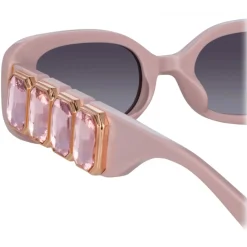 Linda Farrow - LF x Nima Benati The Lola Sunglasses in Pink Gemstone - LFL1117C12SUN - Eyewear - Avvenice^ Sunglasses