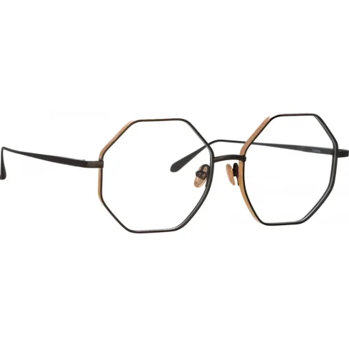 Linda Farrow - Lianas Hexagon Optical Glasses in Black - LFL1253C4OPT - Eyewear - Avvenice