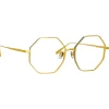 Linda Farrow - Lianas Hexagon Optical Glasses in Yellow Gold - LFL1253C5OPT - Eyewear - Avvenice^ Sunglasses
