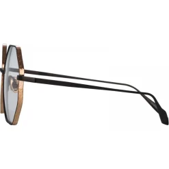 Linda Farrow - Lianas Hexagon Optical Glasses in Black - LFL1253C4OPT - Eyewear - Avvenice