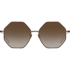 Linda Farrow - Lianas Hexagon Sunglasses in Metallic Brown - LFL1253C8SUN - Eyewear - Avvenice