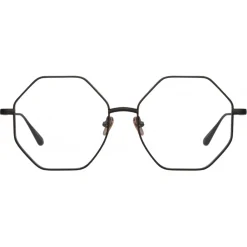 Linda Farrow - Lianas Hexagon Optical Glasses in Black - LFL1253C4OPT - Eyewear - Avvenice
