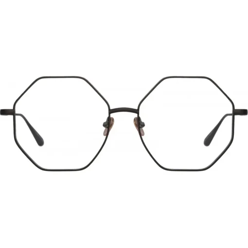 Linda Farrow - Lianas Hexagon Optical Glasses in Black - LFL1253C4OPT - Eyewear - Avvenice