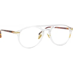 Linda Farrow - Linear Ando A Aviator Optical Glasses in Clear - LF23AC4OPT - Eyewear - Avvenice^ Sunglasses