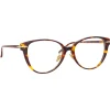 Linda Farrow - Linear Arch Cat Eye Optical Glasses in Tortoiseshell - LF26C2OPT - Eyewear - Avvenice