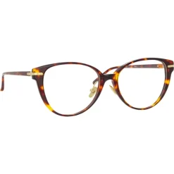 Linda Farrow - Linear Arch Cat Eye Optical Glasses in Tortoiseshell - LF26C2OPT - Eyewear - Avvenice