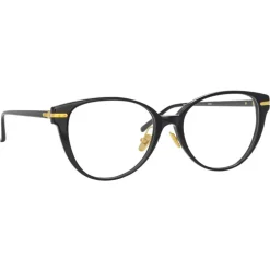 Linda Farrow - Linear Arch Cat Eye Optical Glasses in Black - LF26C1OPT - Eyewear - Avvenice^ Sunglasses