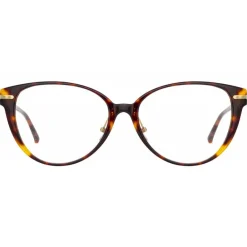 Linda Farrow - Linear Arch Cat Eye Optical Glasses in Tortoiseshell - LF26C2OPT - Eyewear - Avvenice