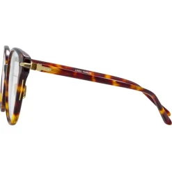 Linda Farrow - Linear Arch Cat Eye Optical Glasses in Tortoiseshell - LF26C2OPT - Eyewear - Avvenice