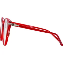 Linda Farrow - Linear Arch Cat Eye Optical Glasses in Crimson - LF26C6OPT - Eyewear - Avvenice