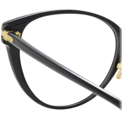 Linda Farrow - Linear Arch Cat Eye Optical Glasses in Black - LF26C1OPT - Eyewear - Avvenice^ Sunglasses