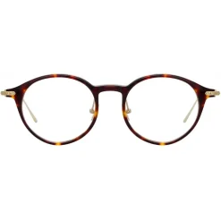 Linda Farrow - Linear Arris Oval Optical Glasses in Tortoiseshell - LF06C3OPT - Eyewear - Avvenice