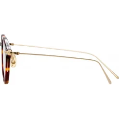 Linda Farrow - Linear Arris A Oval Optical Glasses in Tortoiseshell - LF06AC3OPT - Eyewear - Avvenice^ Sunglasses