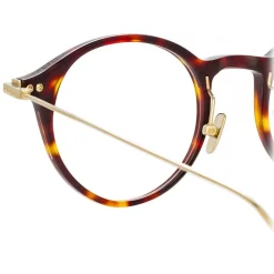 Linda Farrow - Linear Arris Oval Optical Glasses in Tortoiseshell - LF06C3OPT - Eyewear - Avvenice