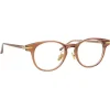 Linda Farrow - Linear Bay A D-Frame Optical Glasses in Tobacco - LF25AC3OPT - Eyewear - Avvenice^ Sunglasses
