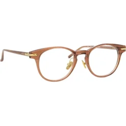 Linda Farrow - Linear Bay A D-Frame Optical Glasses in Tobacco - LF25AC3OPT - Eyewear - Avvenice^ Sunglasses