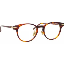 Linda Farrow - Linear Bay D-Frame Optical Glasses in Tortoiseshell - LF25C2OPT - Eyewear - Avvenice^ Sunglasses
