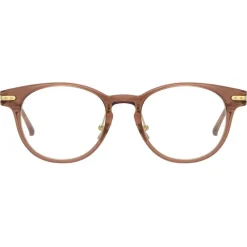 Linda Farrow - Linear Bay A D-Frame Optical Glasses in Tobacco - LF25AC3OPT - Eyewear - Avvenice^ Sunglasses