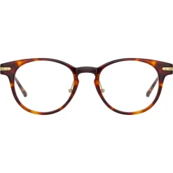 Linda Farrow - Linear Bay D-Frame Optical Glasses in Tortoiseshell - LF25C2OPT - Eyewear - Avvenice^ Sunglasses