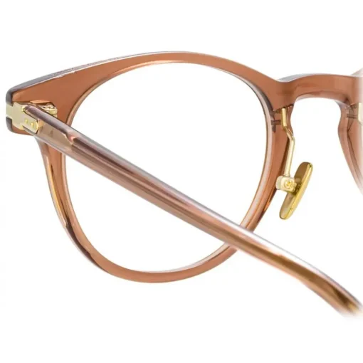 Linda Farrow - Linear Bay A D-Frame Optical Glasses in Tobacco - LF25AC3OPT - Eyewear - Avvenice^ Sunglasses