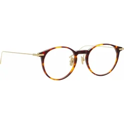 Linda Farrow - Linear Chevron A Oval Optical Glasses in Tortoiseshell - LF08AC3OPT - Eyewear - Avvenice^ Sunglasses