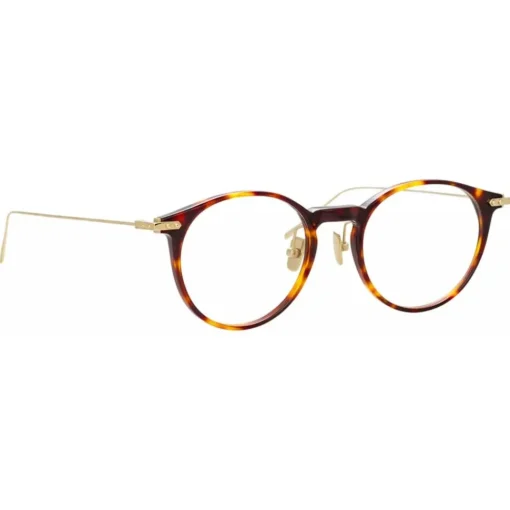 Linda Farrow - Linear Chevron A Oval Optical Glasses in Tortoiseshell - LF08AC3OPT - Eyewear - Avvenice^ Sunglasses